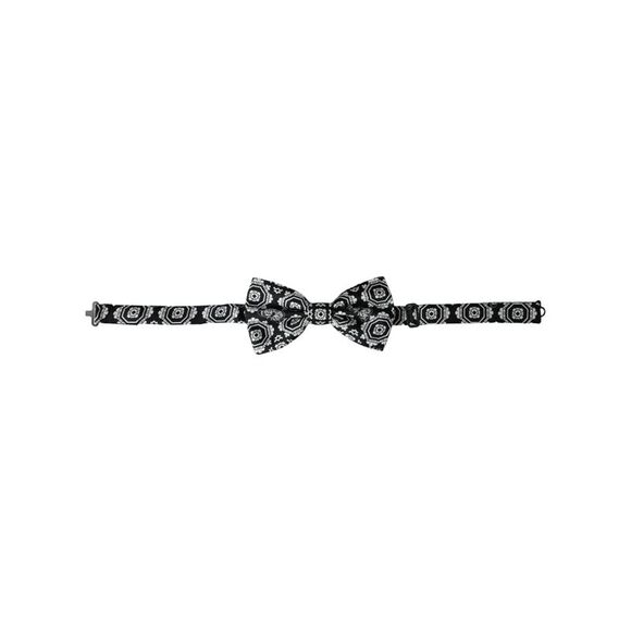 Dolce & Gabbana Gray Silk Adjustable Neck Men Bow Tie